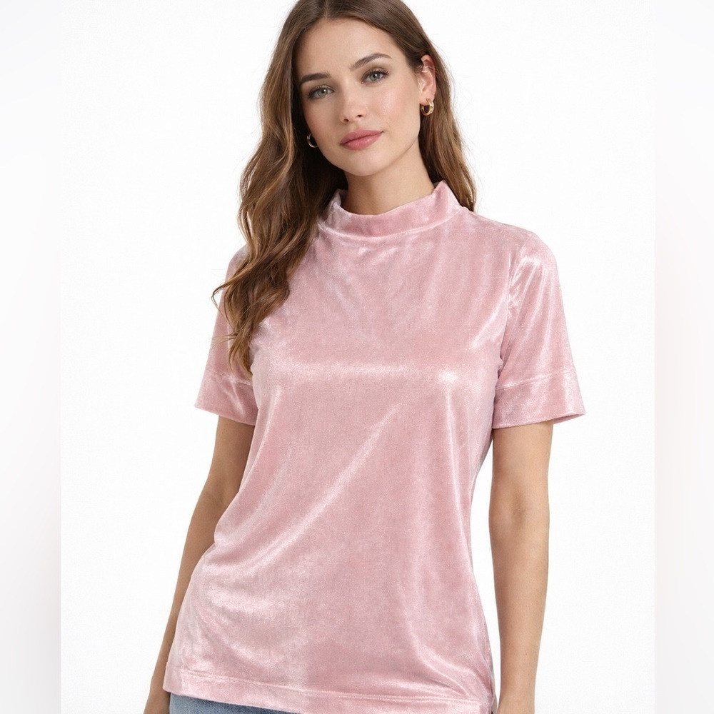 Anthropologie Pink Velvet Top